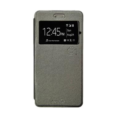 Smile Flip Cover Casing for Samsung Galaxy Alpha G580 - Abu-abu