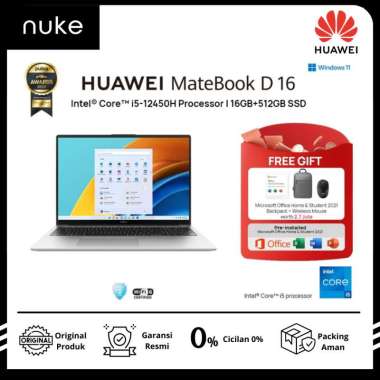 HUAWEI MateBook D 16 i5/i7 Laptop | 16+512GB | 16-inch | 12th Gen Intel Core H-Series |100% sRGB dis