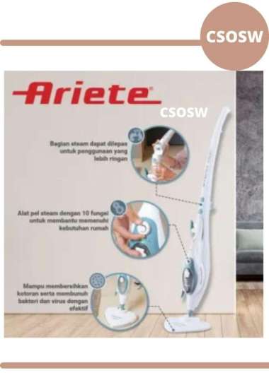 Ariete Alat Pel Steam 10 In 1 - Steam Mop Cleaner 350ml 1500W