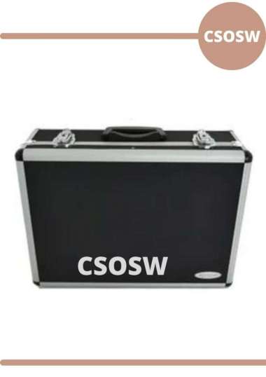 Krisbow Kotak Peralatan Aluminium Hitam Tool Box Case Kotak Perkakas