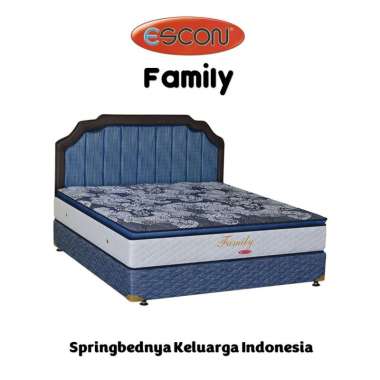 Kasur Spring Bed Full Set ESCON Family Biru - FREE BANTAL 100x200