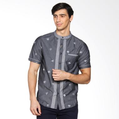 Cardinal Jeans Kemeja Koko Slim Fit - Abu Print CAHX007.04B