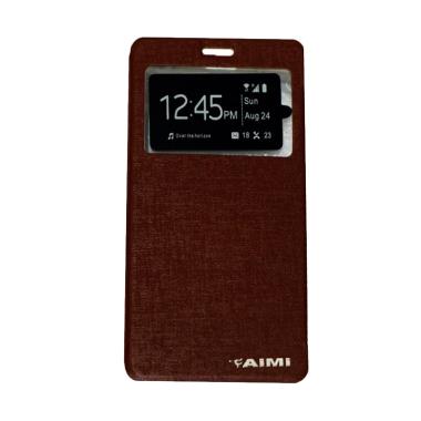 AIMI Flipshell Flip Cover Casing for Oppo Joy 3 or A11W - Brown
