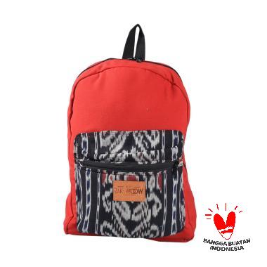 Zak-Woow Monella Flower Pattern Tenun Backpack - Red