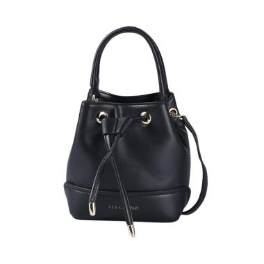 Lescatino Lovina Mini Drawtring Shoulder Bags - Black