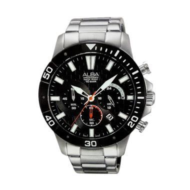 ALBA Chronograph AT3A07 Stainless Steel Jam Tangan Pria - Silver