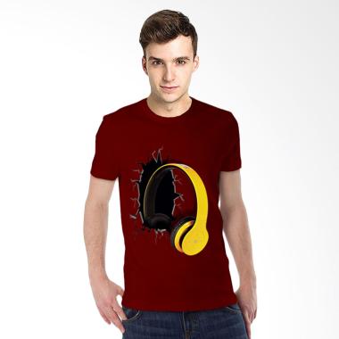 T-Shirt Glory 3D Airphone Drag Kaos Pria - Maroon