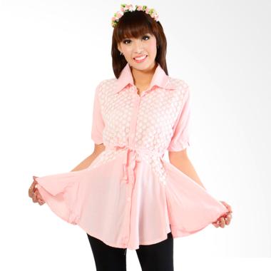Jfashion Abigail Variasi Renda Atasan Wanita - Pink Semua Ukuran Pink - Pink