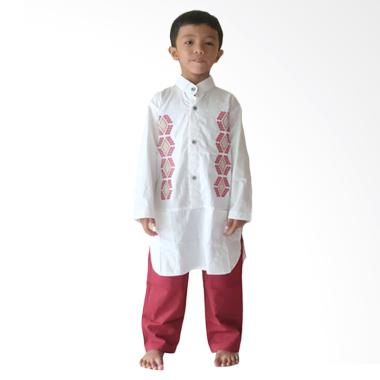 Rafifa Model A Setelan Baju Koko Anak - Putih Merah