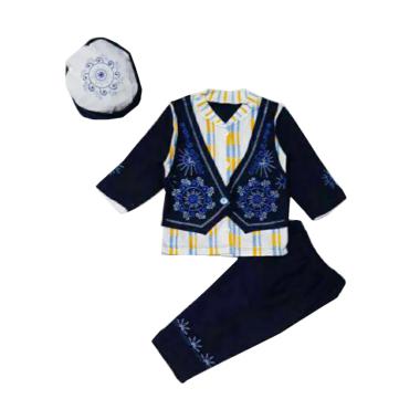 Chloebaby Shop 1056 Casual Setelan Baju Koko Anak - Navy