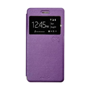 Smile Flip Cover Casing for Samsung Galaxy J7 Prime - Ungu