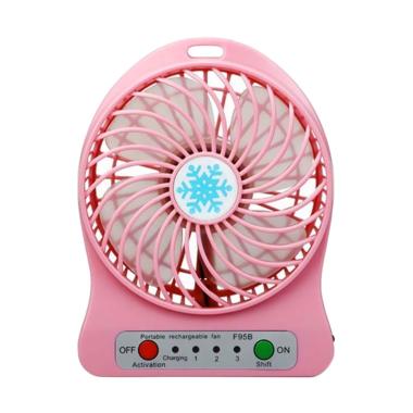 MIIBOX Kipas Angin Mini Portabel USB Fan Rechargeable - Pink