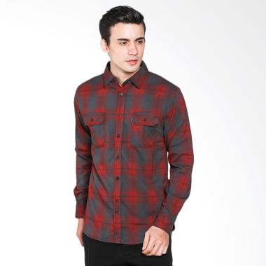 Travis Jeans TRV07M00084 Shirt Flanel V - Maroon Grey