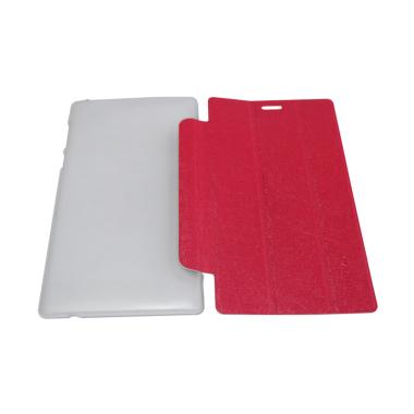QCF Leather Bookcover Flip Cover Casing for Lenovo Tab 2 A7-10 - Merah