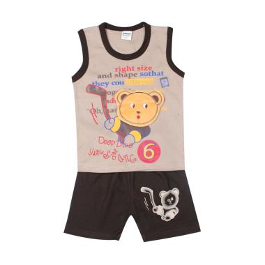 Tompege TP-5355 Setelan Singlet Oblong Anak Laki - Coklat Muda