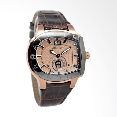 Aigner Grosseto Jam Tangan Pria - Brown Silver Rose Gold A15122