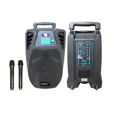 Krezt WAS-8415 System Portable Bluetooth Speaker 15" - - - GARANSI DISTRIBUTOR Black