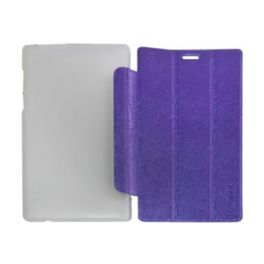 QCF Leather Bookcover Flip Cover Casing for Lenovo Tab 2 A7-10 - Ungu