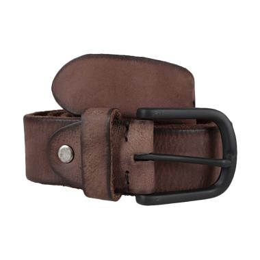 Elfs Shop Genuine Leather Ikat Pinggang Pria - Coklat Tua