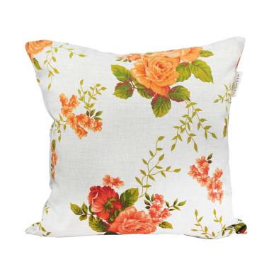 Hermosa Vintage Flower Bantal Sofa Orange 45 X 45 Cm