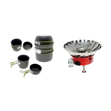 OEM DS-201 Ultralight Kompor Windproof Portable Cooking Set Outdoor