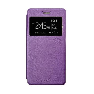 SMILE Flip Cover Casing for Oppo F3 Plus or R9s Plus - Ungu