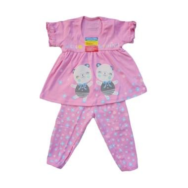 Piteku Hello Sunshine Set Baju Tidur Anak Perempuan - Pink