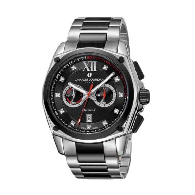 Charles Jourdan Diamond Jam Tangan Pria CJ1011-1333C - Silver Silver