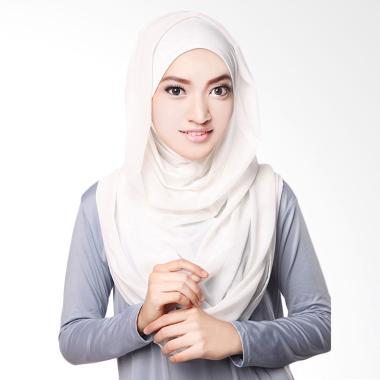 Cotton Bee Hoodie Channel Instan Including Inner Hijab - White