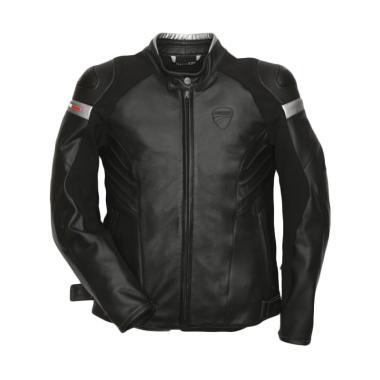 Ducati Dark Armour Perforated Leather Man Jaket Motor - Black