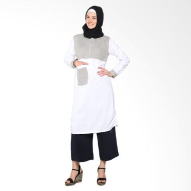 Chick Shop Unique Plain CO-78a-01-HP Dress Moslem - Black White