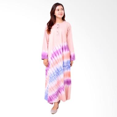 Batik Distro BA8006 Longdress Wanita Combed Panjang - Pink