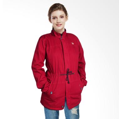 Adamsbell Canvas Premium Jaket Hoodie Parka Wanita - Maroon