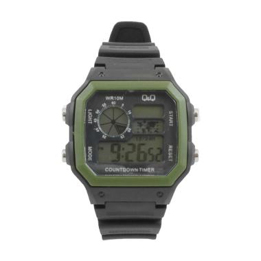 Q&Q QQ 3122h Dial Hitam Jam Tangan Digital Pria - Hijau