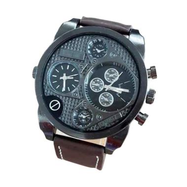 Swiss Army SA 070811AD Dual Time Jam Tangan Pria - Brown Black