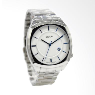 Zeca Stainless Steel Jam Tangan Pria - Silver Plat Putih 2008M.H.D.S1 Silver