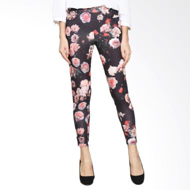 Fafa Collection 002 Panty Motif Bunga Woman Legging - Black