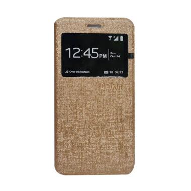 Delkin Flip Cover Casing for Xiaomi Redmi 3X or Redmi 3 Pro - Gold