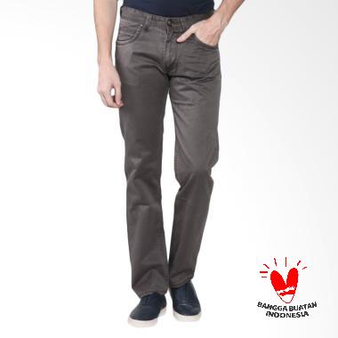 Hugo Gold Chino Reguler Fit Premium Celana Panjang Pria - Abu