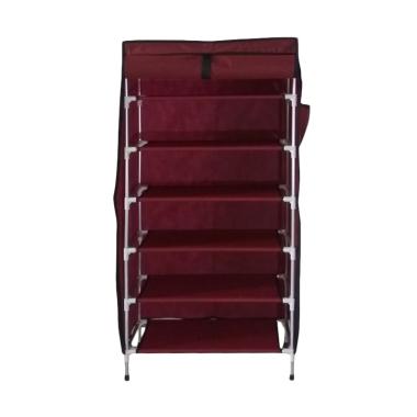 RakitA RS006 Aluminium Cover 6 Ruang Rak Sepatu - Maroon