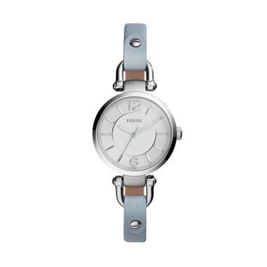 FOSSIL Georgia Leather ES3822 Jam Tangan Wanita - Silver Blue
