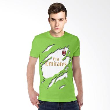 T-Shirt Glory Kaos 3D Ac Milan Jersey Away - Hijau Muda