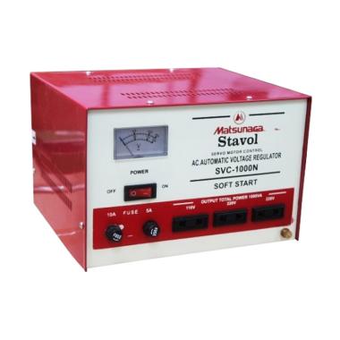 Matsunaga Voltage SVC-1000N Stavolt Motor Stabilizer [1000VA] White/Red/White