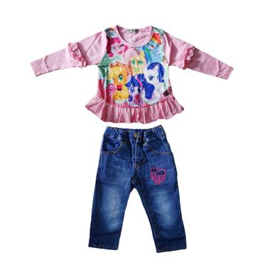 Lil Rose Pony Renda Pink J Baju Setelan Anak Perempuan - Pink