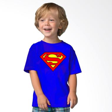 Adamsbell Superhero Superman Combed Premium Kaos Anak - Blue