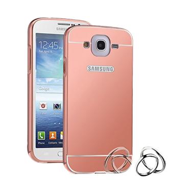 Case Bumper Metal with Back Case Sliding Casing for Samsung Grand Prime G530 - Rose Gold