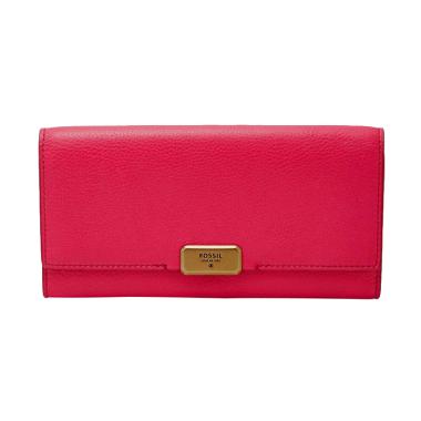Fossil SL 6659661 Emerson Flap Clutch Pomegranate Dompet Wanita