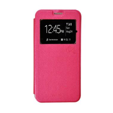 SMILE Flip Cover Casing for Oppo F3 Plus or R9s Plus - Hot Pink