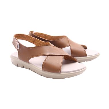 Dr.Kevin 26118 Women Flat Sandals Pu Leather Sandal Wanita - Brown