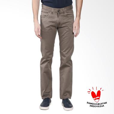 Hugo Gold Chino Reguler Fit Premium Celana Panjang Pria - Khaki